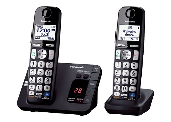Panasonic KX-TGE232B - cordless phone - answering system with caller ID/call waiting + additional handset