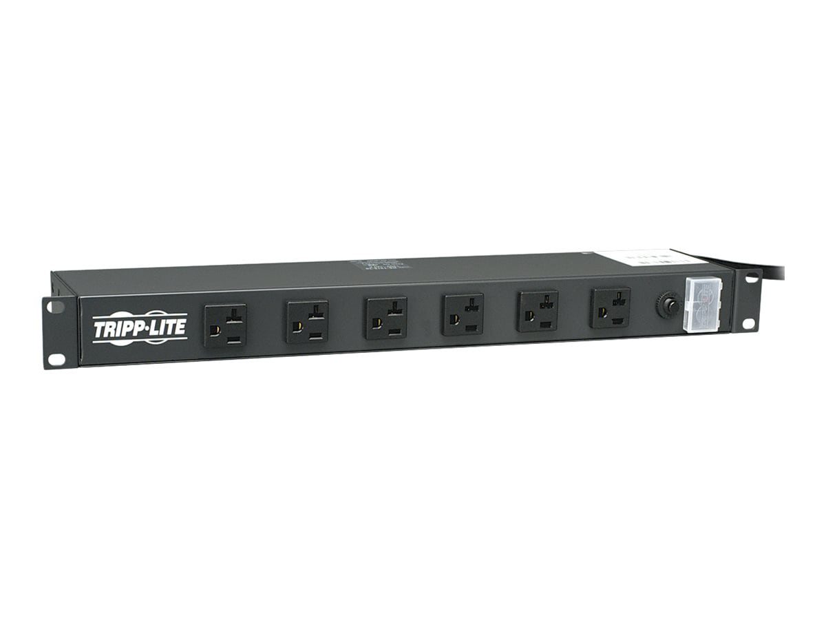 Tripp Lite Power Strip Rackmount Metal 120V 5-20R 12 Outlet 15' Cord 1URM - power distribution strip