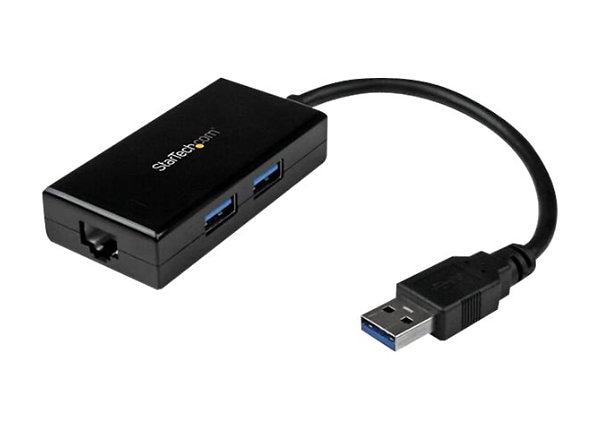 lotteri tøjlerne mock StarTech.com USB 3.0 to Gigabit Ethernet NIC Network Adapter w/ 2 Port Hub  - USB31000S2H - -