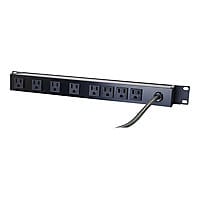 C2G 6ft Wiremold Rack Mount 8-Outlet 120v/15a Lighted Switch Power Strip -