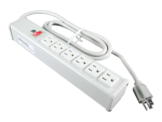 C2G 6ft Wiremold 6-Outlet Plug-In Center Unit 120v/15a Lighted Switch Power Strip - power strip