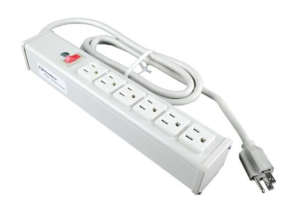 C2G 6ft Wiremold 6-Outlet Plug-In Center Unit 120v/15a Lighted Switch Power Strip - power strip