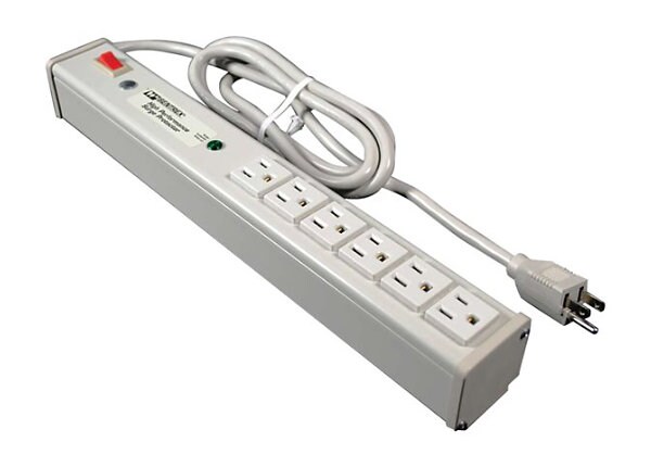 C2G 6ft Wiremold 6-Outlet Plug-In Center Unit 120v/15a Network Protector Lighted Switch Computer Grade Surge Protector -