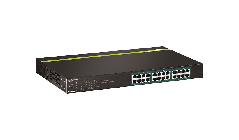 TRENDnet 24-Port Gigabit PoE+ Switch, 24 x Gigabit PoE+ Ports, 370W Power Budget, 48Gbps Switch Capacity, RackMount Kit