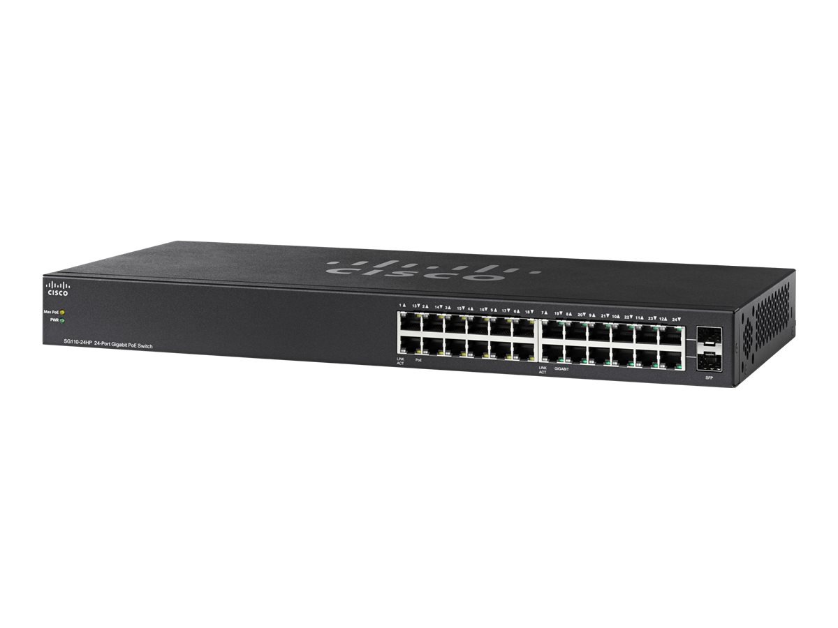 Cisco Small Business SG110-24HP - switch - 24 ports - unmanaged - rack-mountable