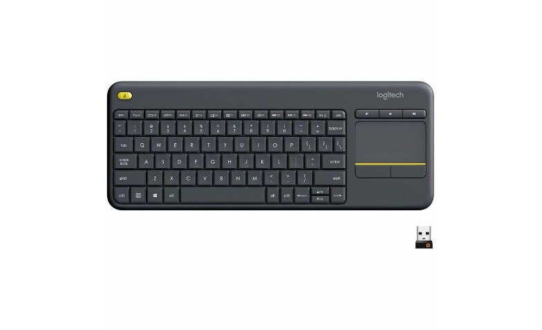 Clavier sans fil avec pavé tactile intégré Logitech Wireless Touch Keyboard  K400 Plus Noir (920-007129) - EVO TRADING