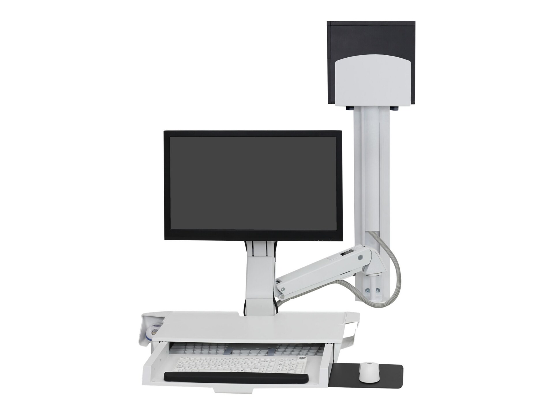 Ergotron StyleView mounting kit - for LCD display / keyboard / mouse / barcode scanner / CPU - medium CPU holder - white