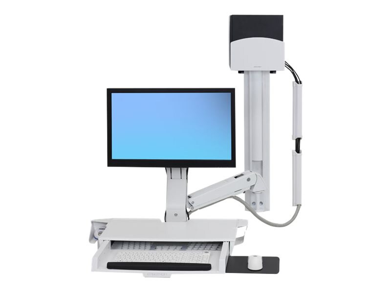 Ergotron StyleView mounting kit - for LCD display / keyboard / mouse / barcode scanner / CPU - small CPU holder - white