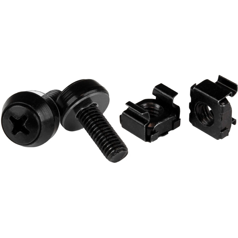StarTech.com M6 x 12mm, Screws and Cage Nuts, 50 Pack, Black, M6 Mounting S