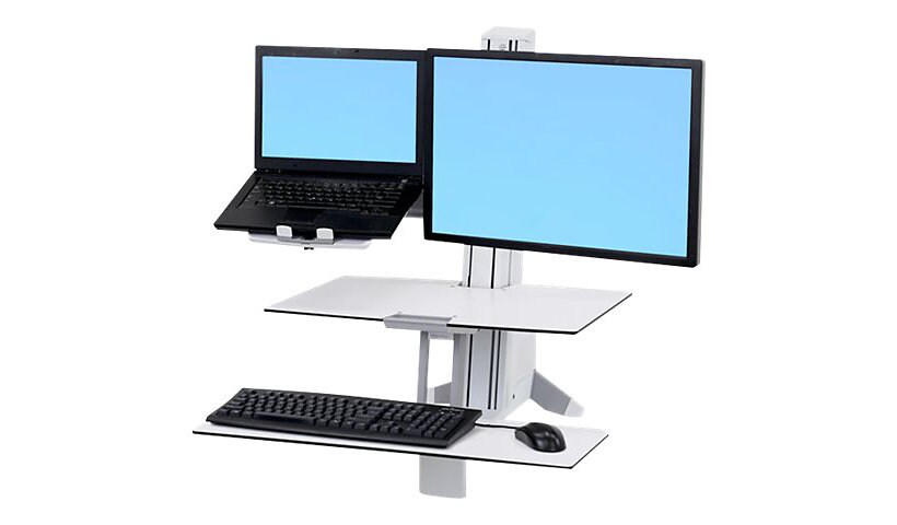 Ergotron WorkFit - mounting component - for 2 LCD displays or LCD display and notebook - white