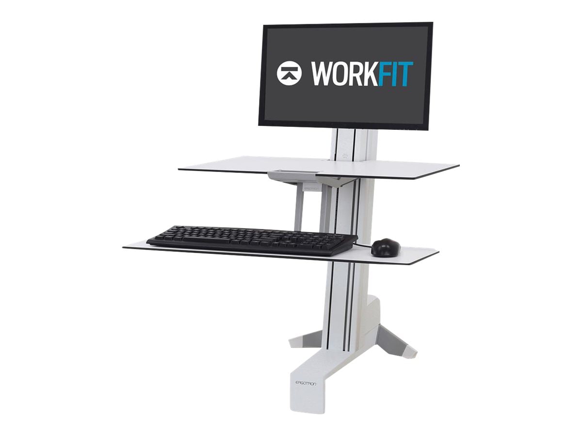 Ergotron WorkFit-S Single LD with Worksurface - standing desk converter - rectangular - white