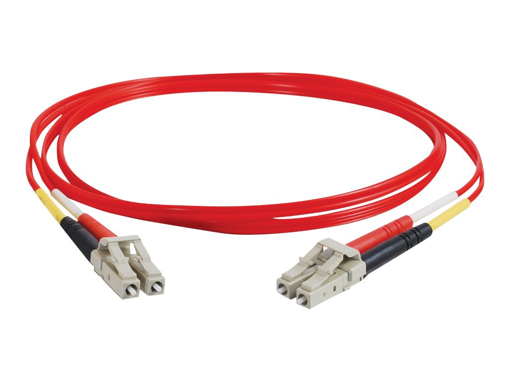 C2G 2m LC-LC 62.5/125 OM1 Duplex Multimode PVC Fiber Optic Cable - Red - pa