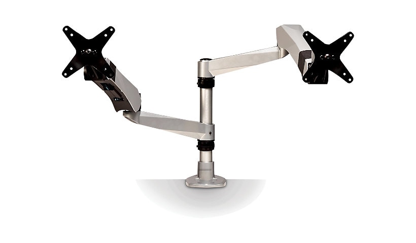 3M Easy-Adjust Dual Monitor Arm - mounting kit - for 2 LCD displays - silver