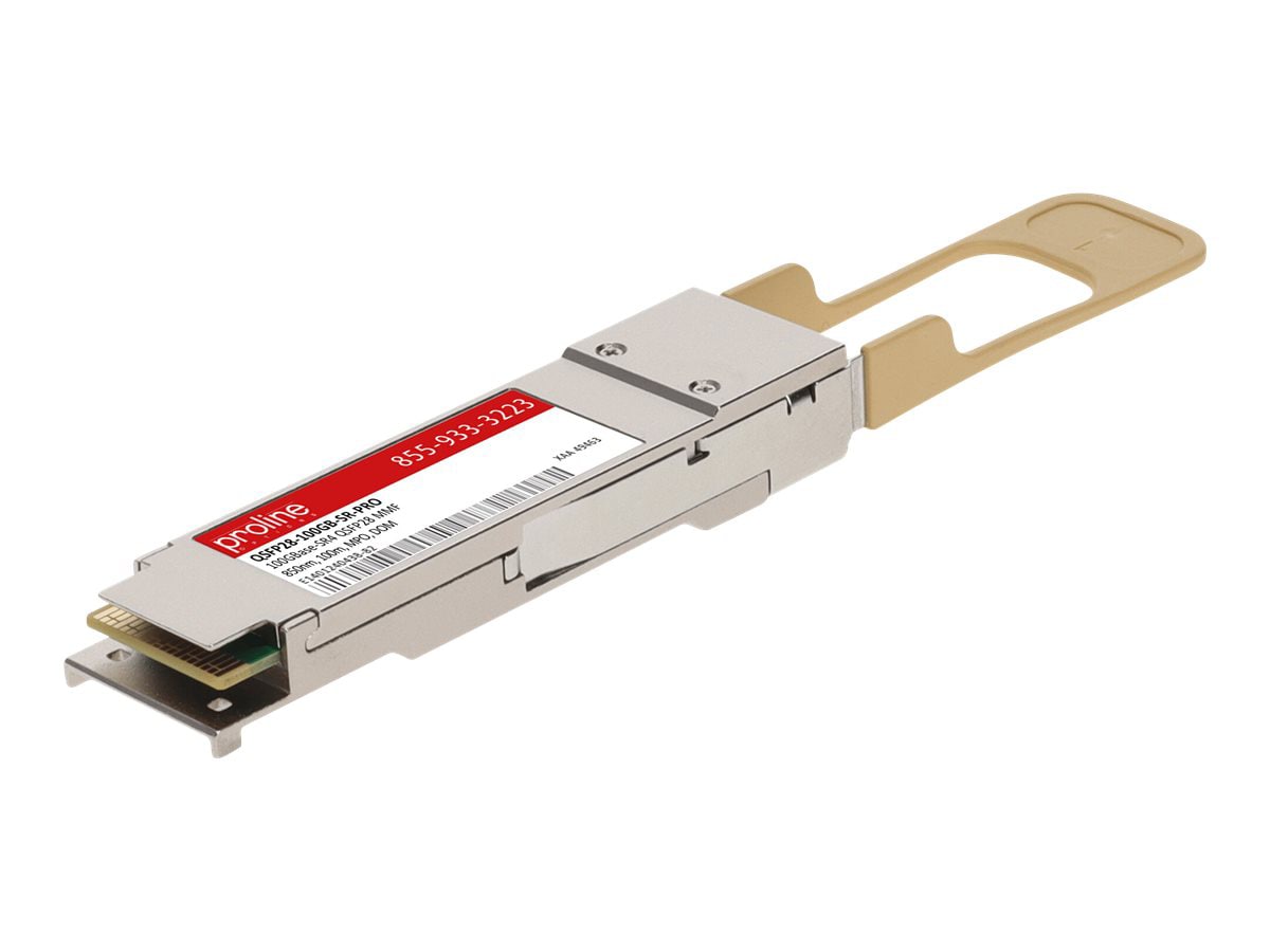 Proline MSA Compliant 100GBase-SR4 QSFP28 TAA Compliant Transceiver - QSFP28 transceiver module - 100 Gigabit Ethernet -