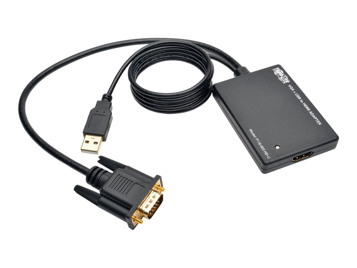 Tripp Lite VGA to HDMI Adapter Converter with Audio & USB Power 1080p