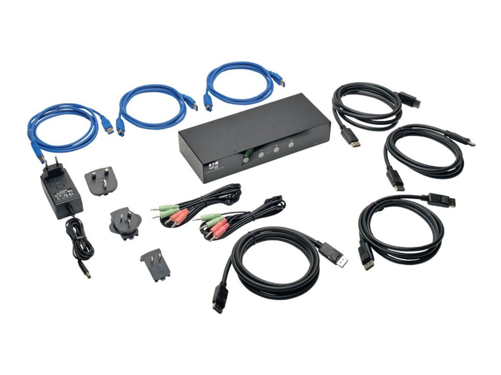 4-Port 2K DisplayPort KVM Switch w/ Audio and USB 3.0 Hub - Thumbnail 3