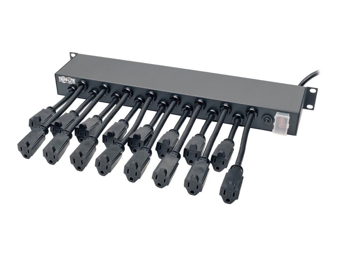 Tripp Lite Power Strip 16-Outlet Rack-Mount AC Charger 15 ft cord 120V 1URM