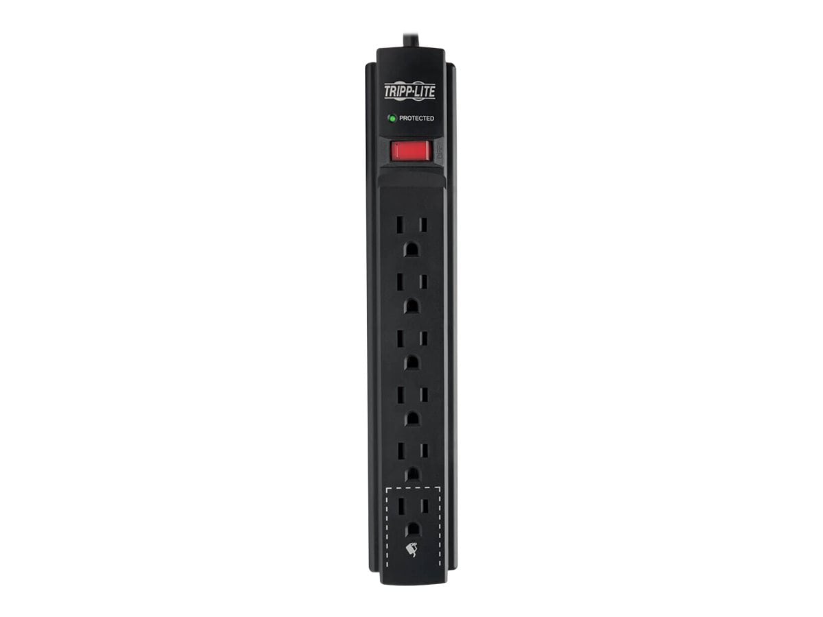 Tripp Lite Surge Protector Power Strip 6 Outlet 15 ' Cord Black 790 J - surge protector - 1875 Watt