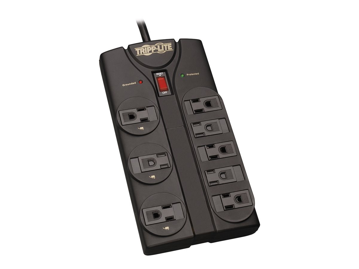 Tripp Lite Surge Protector Power Strip 8 Outlet 8 ft Cord Black 1440 J