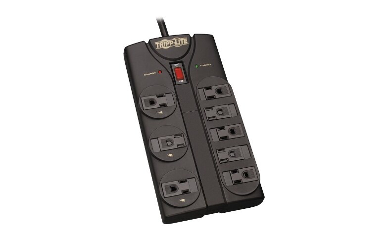 Tripp Lite 8-Outlet 8' Cord Surge Protector, Black TLP808B