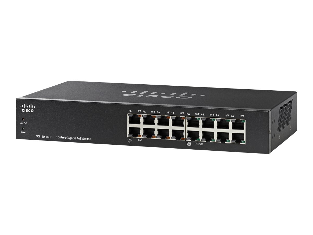 Cisco Small Business SG110-16HP - switch - 16 ports - unmanaged