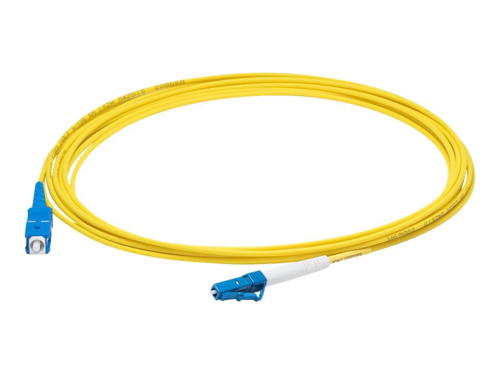 AddOn 2m SC to LC Yellow OS2 Simplex OFNR (Riser-Rated) SMF Fiber Patch Cable