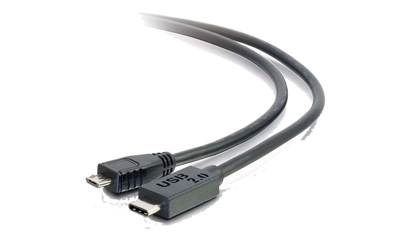 C2G 3ft USB C to USB Micro B Cable - USB C 2.0 to Micro B Cable - Black - M/M