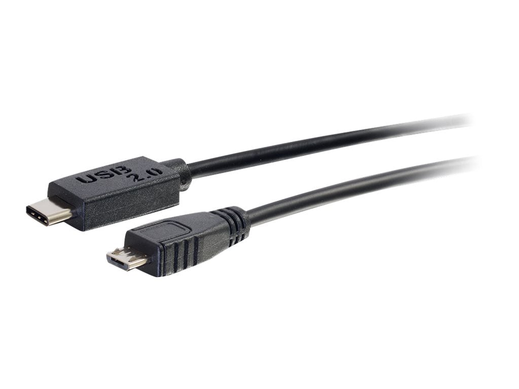 C2G 6ft USB C to USB Micro B Cable - USB C 2.0 to Micro B Cable - Black - M/M