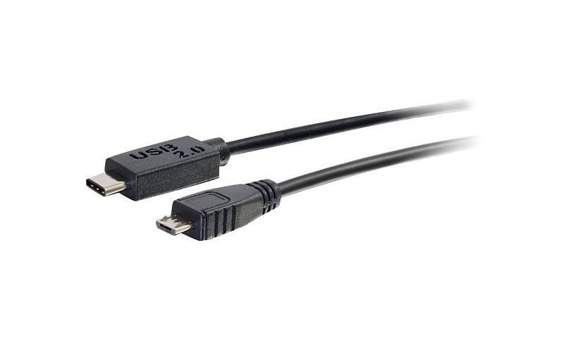 C2G 6ft USB C to USB Micro B Cable - M/M - USB-C cable - Micro-USB Type B to 24 pin USB-C - 6 ft