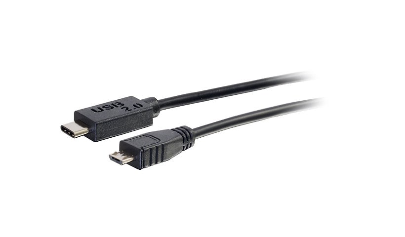 C2G 12ft USB C to Micro USB Cable - USB C to Micro B Cable - USB 2.0 - 1A, 480Mbps - Black - M/M