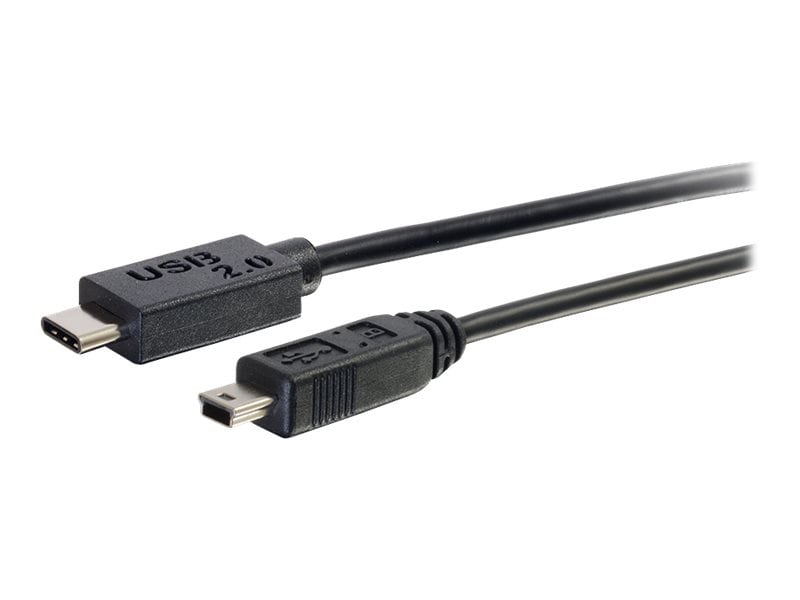 C2G 3ft USB C to USB Mini B Cable - USB C to Mini B Cable - USB 2.0 - Black - M/M