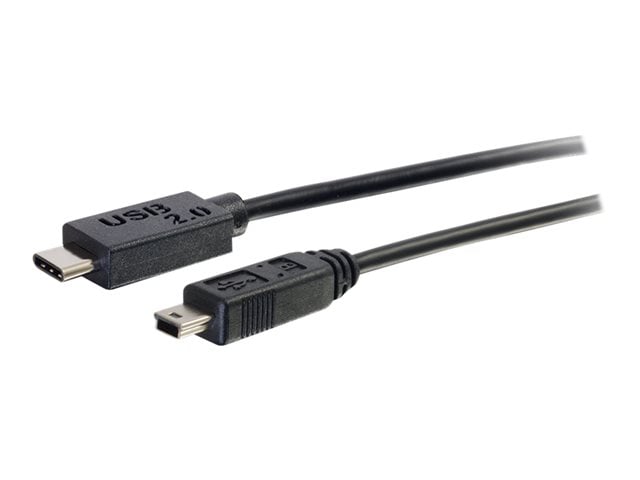 C2G 6ft USB C to USB Mini B Cable - USB C to Mini B Cable - USB 2.0 - Black - M/M