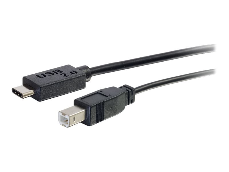 C2G 3ft USB C to USB B Cable - USB C to B Cable - USB 2.0 - 1A, 480Mbps - Black - M/M