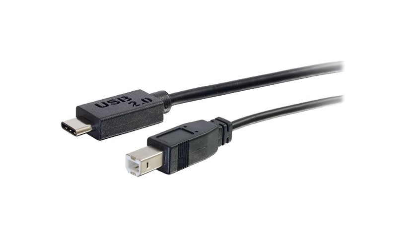 C2G 3ft USB C to USB B Cable - USB C to B Cable - USB 2.0 - 1A, 480Mbps - Black - M/M