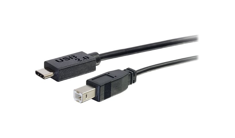 C2G 12ft USB C to USB B Cable - USB C to B Cable - USB 2.0 - 1A, 480Mbps - Black - M/M