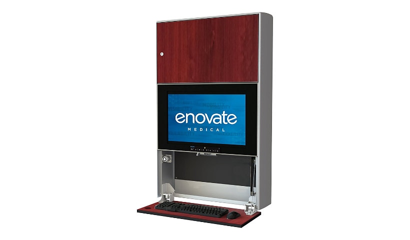 Enovate Medical e750 cabinet unit - for LCD display / keyboard / mouse / barcode scanner / CPU - ontario white
