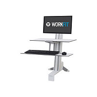 Ergotron WorkFit-S Single LD with Worksurface - standing desk converter - rectangular - white