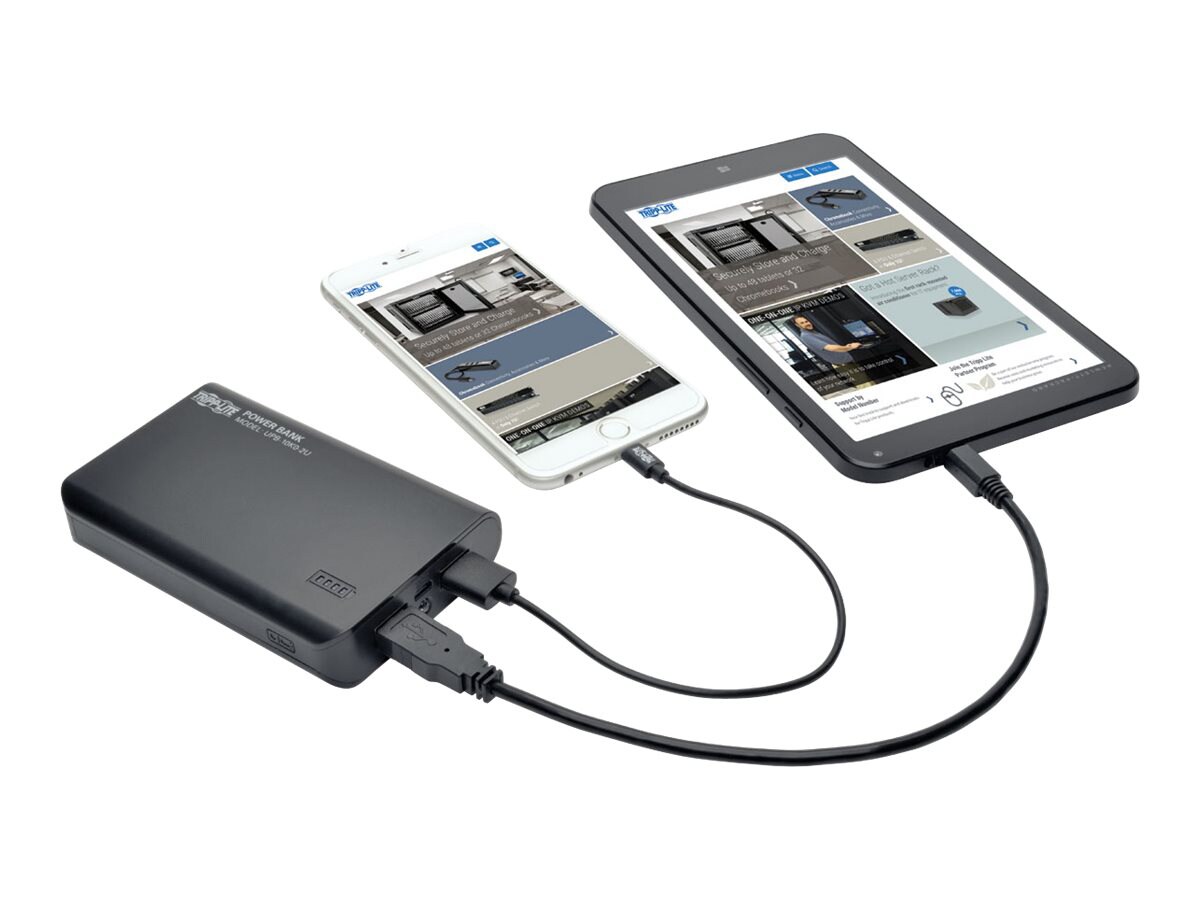 Tripp Lite Portable 2-Port USB Battery Charger Mobile Power Bank 10k mAh power bank - Li-Ion - USB
