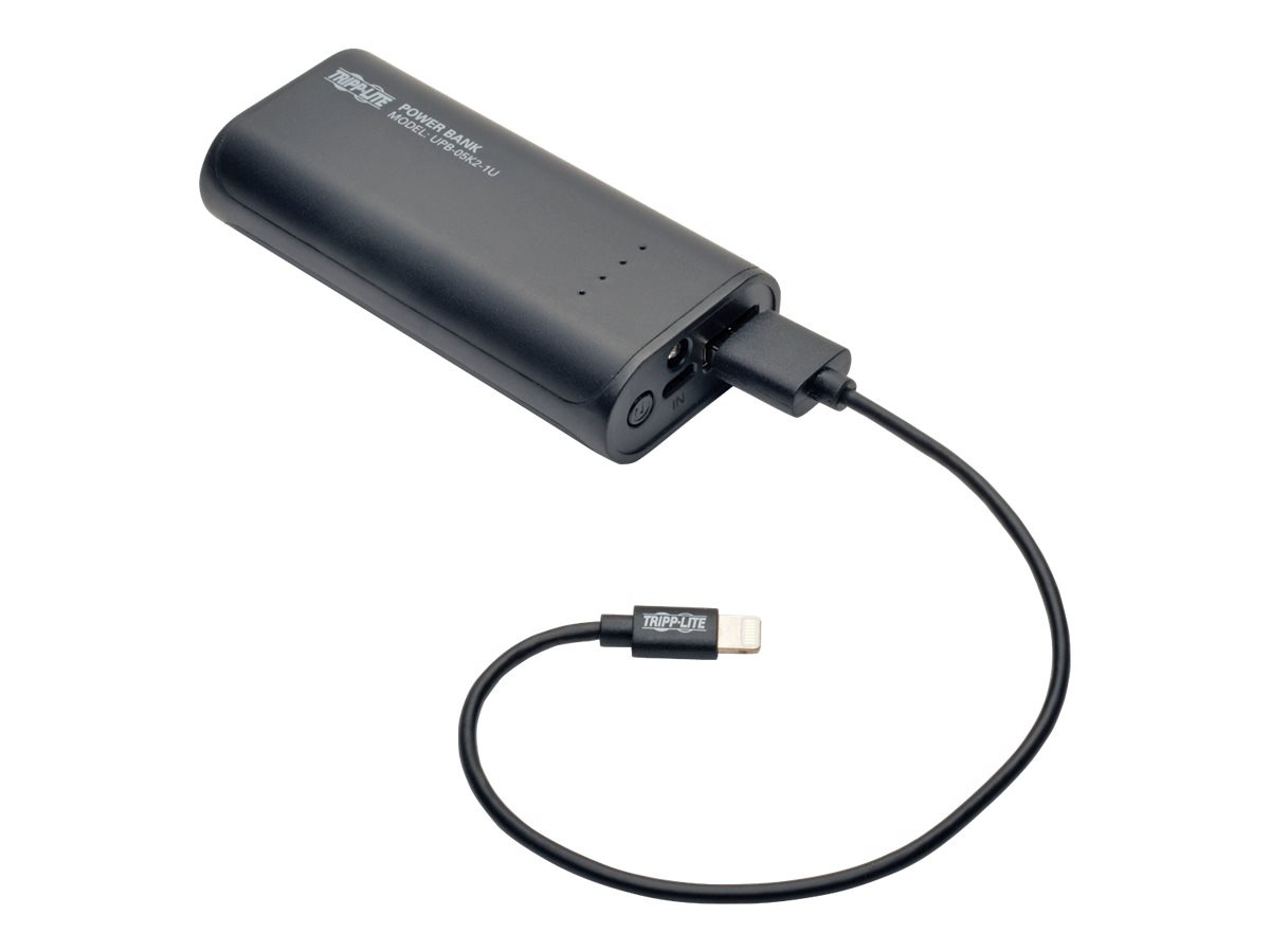 Thumbnail 2 of 6 for Tripp Lite by Eaton Portable Charger - USB-A, 5200mAh Power Bank, Lithium-Ion, LED Flashlight, Black