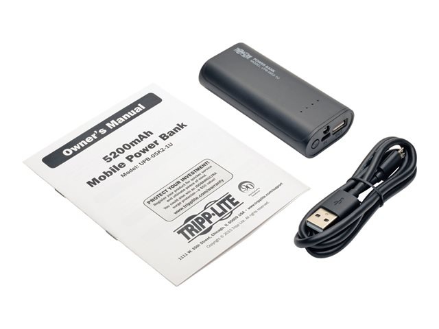 Thumbnail 6 of 6 for Tripp Lite by Eaton Portable Charger - USB-A, 5200mAh Power Bank, Lithium-Ion, LED Flashlight, Black