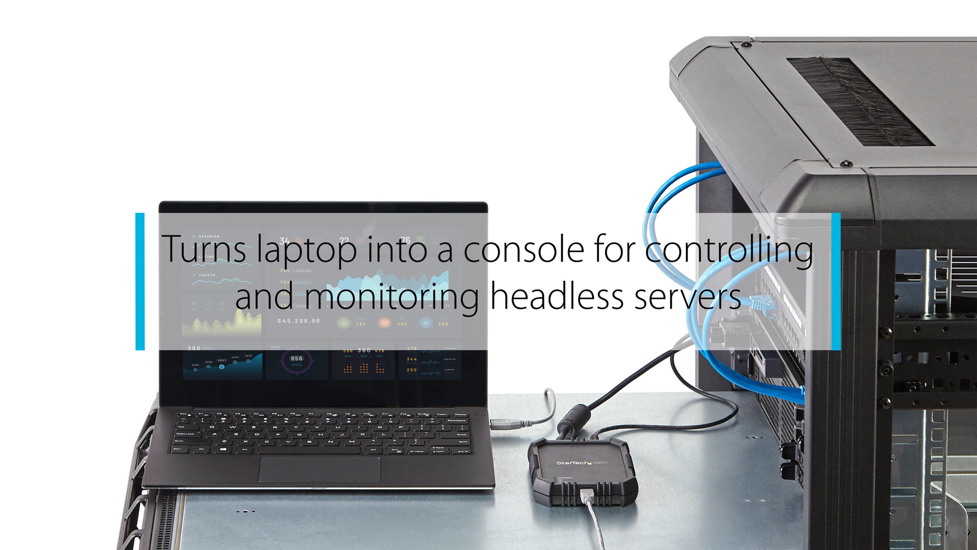 Thumbnail 1 of 1 for StarTech.com Laptop to Server KVM Console, Rugged USB Crash Cart Adapter with File Transfer and Video Capture, TAA