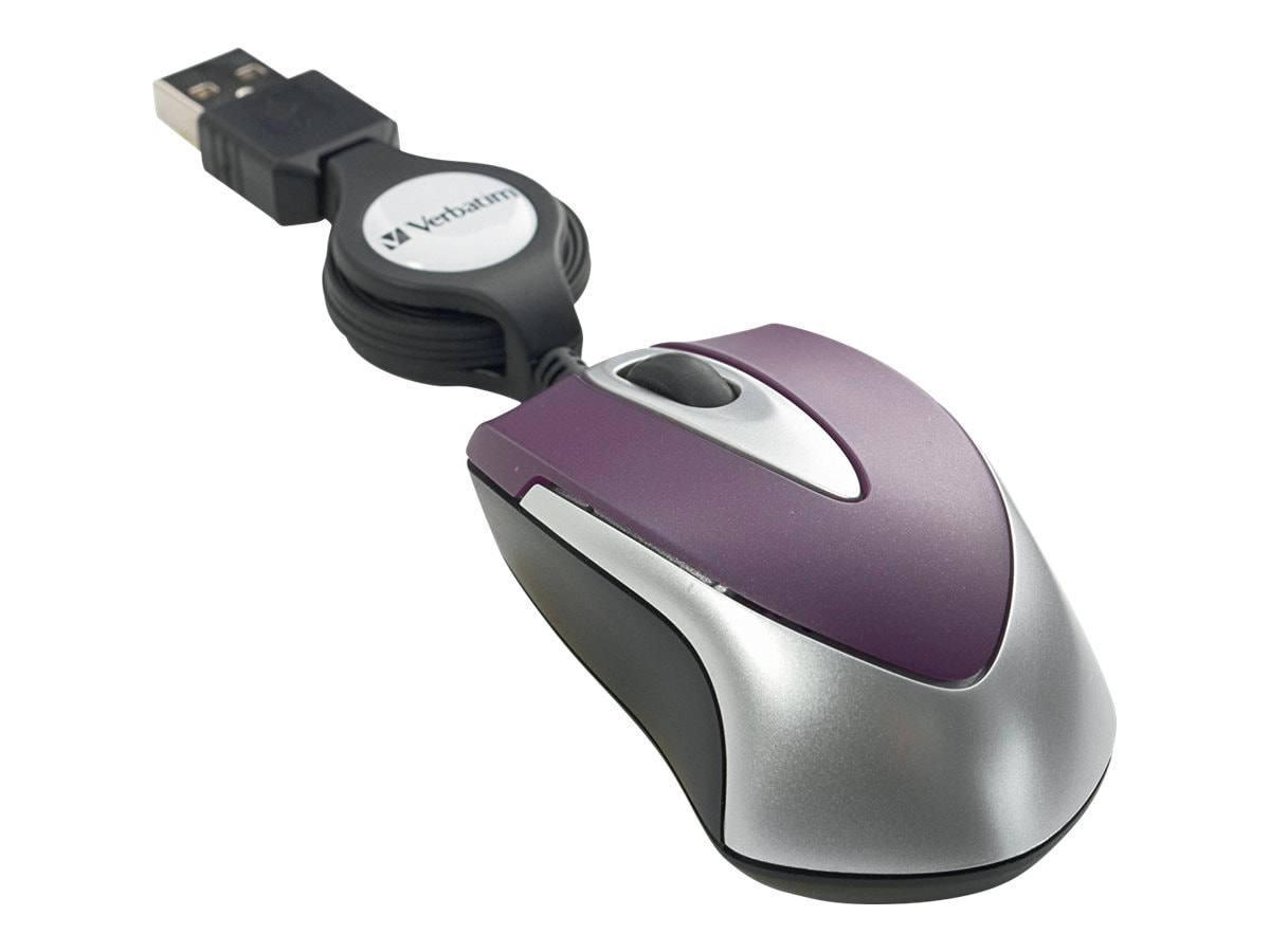 Verbatim Optical Mini Travel Mouse - mouse - USB - purple