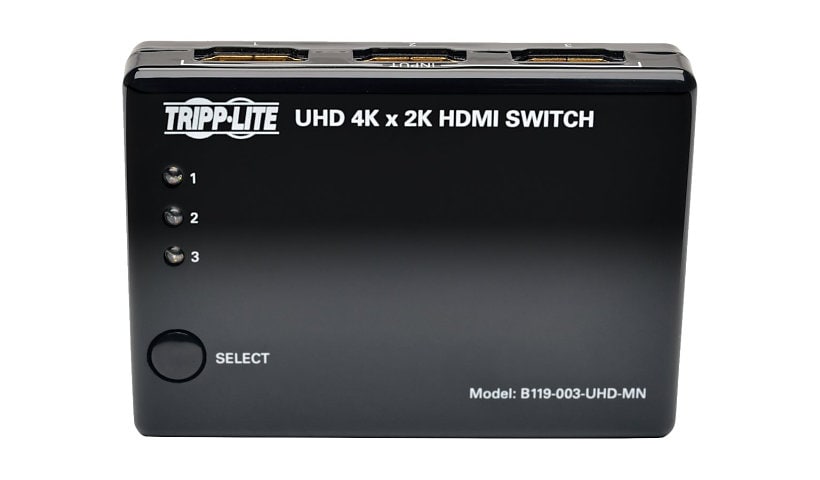 Tripp Lite 3 Port HDMI Mini Switch for Video and Audio 4K x 2K UHD 30 Hz - video/audio switch - 3 ports