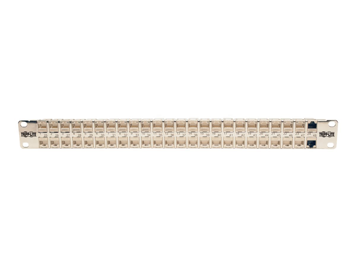 Patch Panel 24 Port Cat7 with Inline Keystone 10G Support, Coupler Patch  Panel STP Shielded 19-Inch with Removable Back Bar, 1U Network Patch Panel