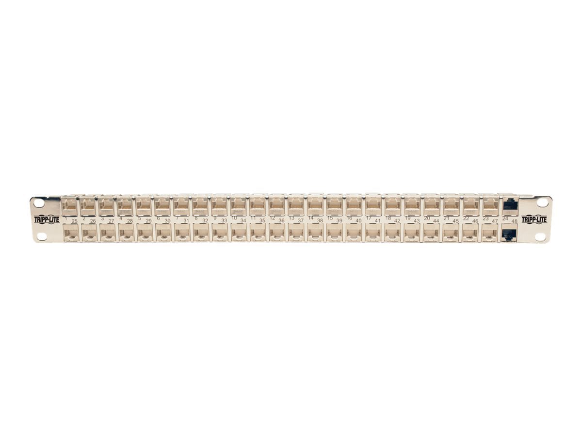 CAT6 High-Density Feed Through Patch Panel - 24 Port, 1U