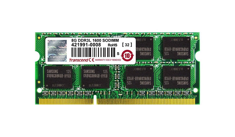 Transcend Industrial Grade - DDR3L - module - 8 GB - SO-DIMM 204-pin - 1600 MHz / PC3L-12800 - unbuffered