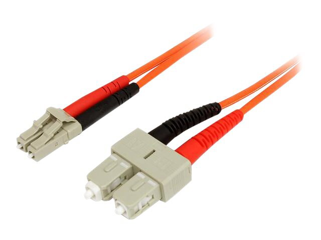 StarTech.com 1m Fiber Optic Cable - Multimode Duplex 50/125 - LSZH - LC/SC - OM2 - LC to SC Fiber Patch Cable