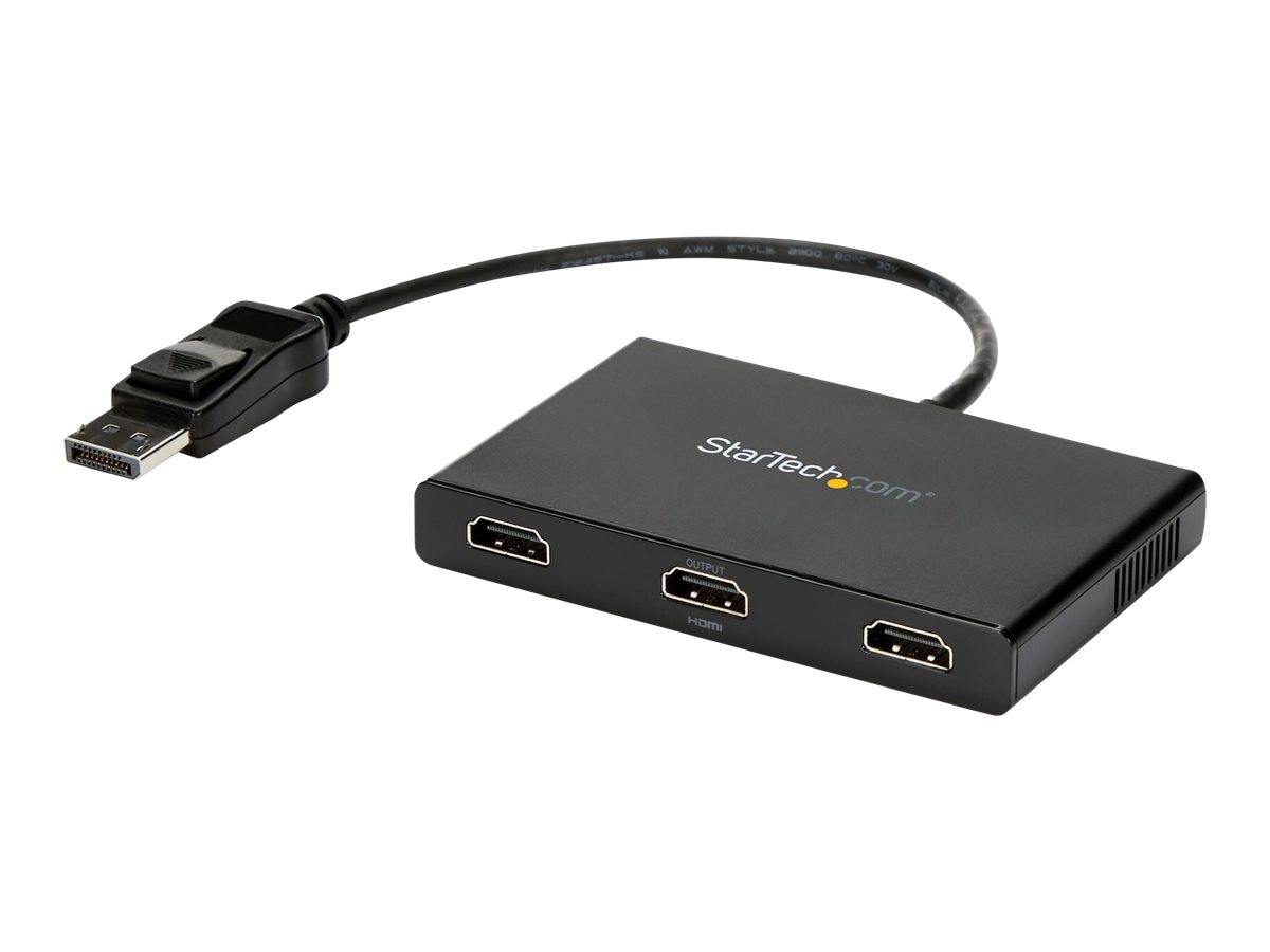 StarTech.com 3-Port Multi Monitor Adapter - DisplayPort 1.2 to 3x HDMI MST Hub - DP Video Splitter