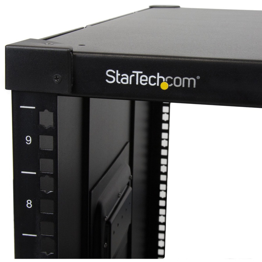 Thumbnail 3 of 5 for StarTech.com 4-Post 9U Mobile Open Frame Server Rack, 19" Network Rolling Rack for Narrow Spaces, Small Data Rack, TAA