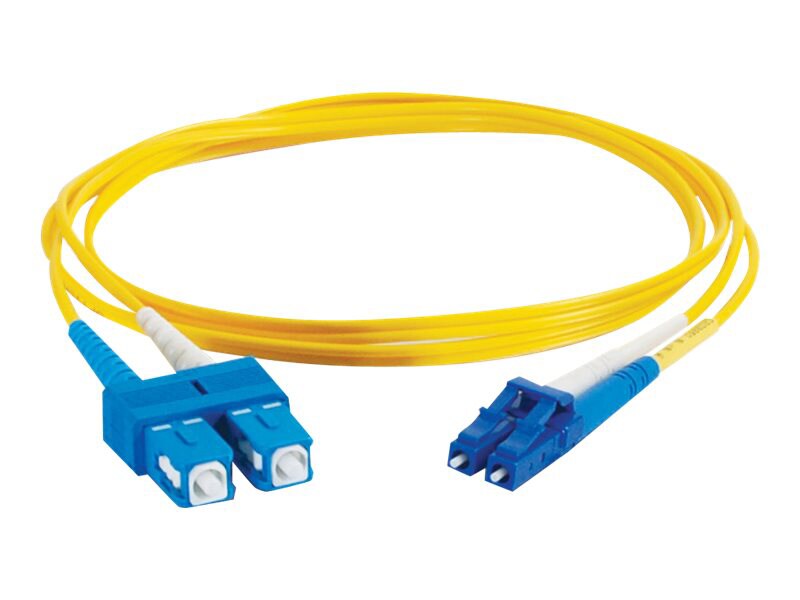 C2G 3m LC-SC 9/125 Duplex Single Mode OS2 Fiber Cable - Plenum CMP-Rated - Yellow - 10ft - patch cable - 3 m - yellow